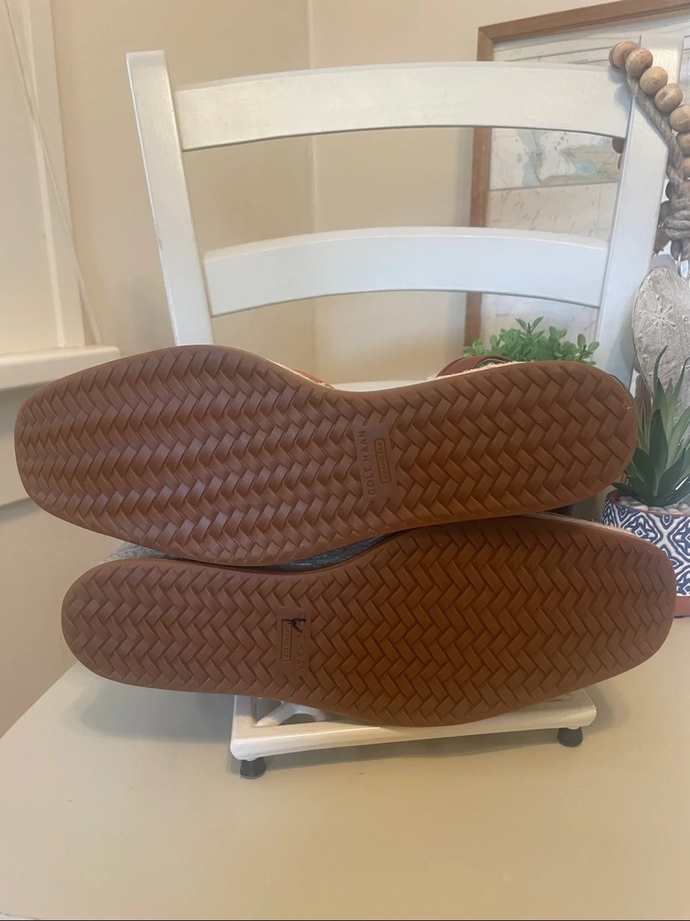 Cole Haan Women's Cognac Suede Espadrille Wedge Sandals Sz9.5 or 10 NEW
